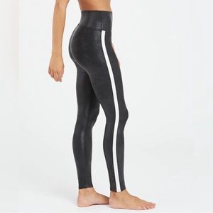 SPANX leggings with white stripe